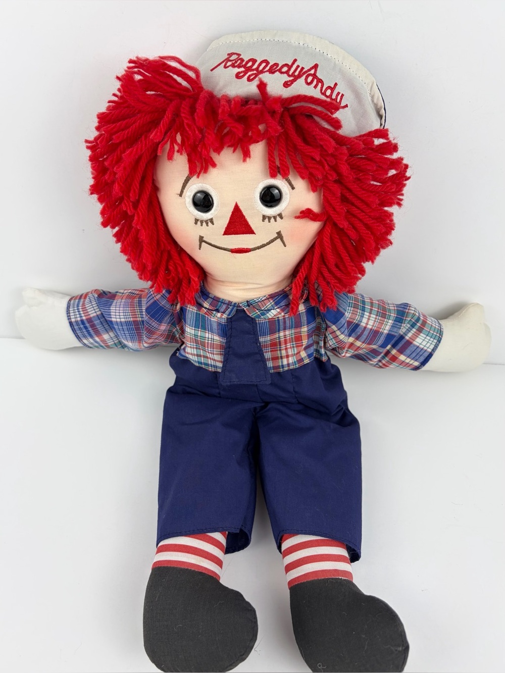 Raggedy Andy Doll APPLAUSE 16 In Vintage Soft Fabric Plush Johnny Gruelling